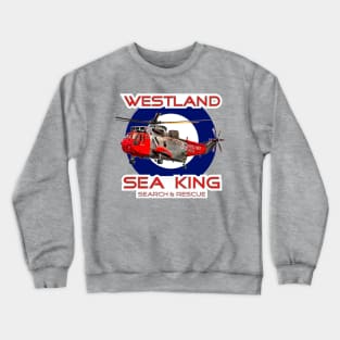 Westland Sea King Search and rescue helicopter of the Royal Navy  in RAF roundel, Crewneck Sweatshirt